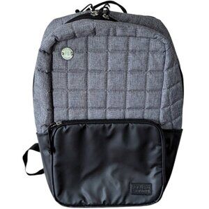 Focused Space Gray Quilted Black Zipper Backpack